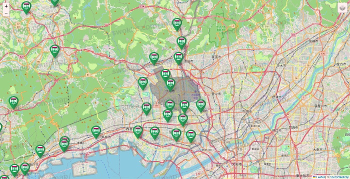 兵庫県の業務スーパーの店舗地図