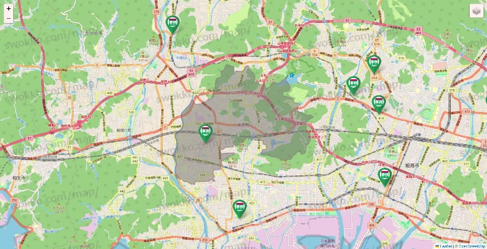 兵庫県の業務スーパーの店舗地図