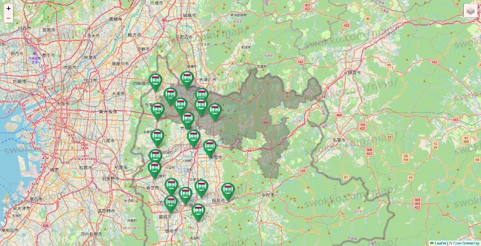 奈良県の業務スーパーの店舗地図