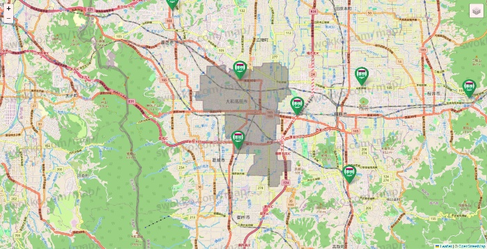 奈良県の業務スーパーの店舗地図