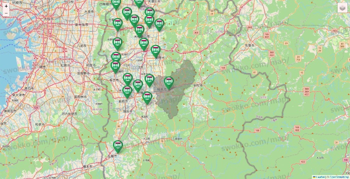奈良県の業務スーパーの店舗地図