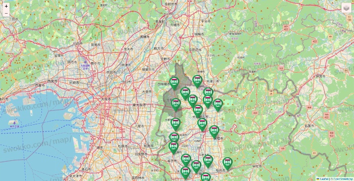 奈良県の業務スーパーの店舗地図