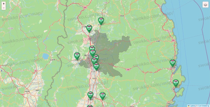 岩手県の業務スーパーの店舗地図