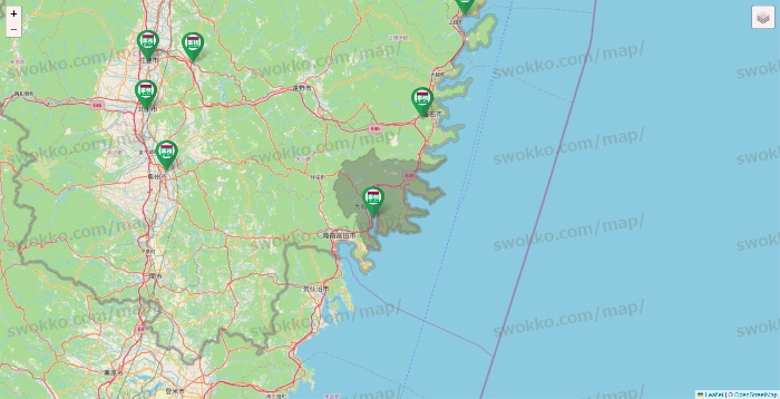 岩手県の業務スーパーの店舗地図