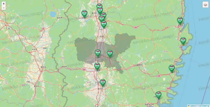 岩手県の業務スーパーの店舗地図