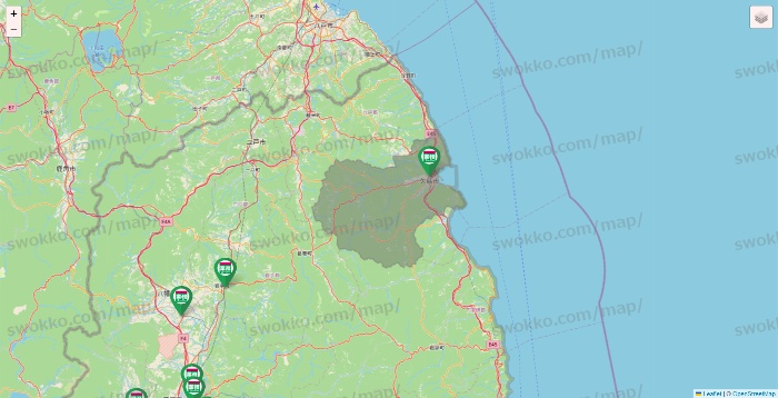 岩手県の業務スーパーの店舗地図