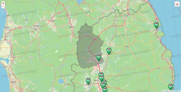 岩手県の業務スーパーの店舗地図