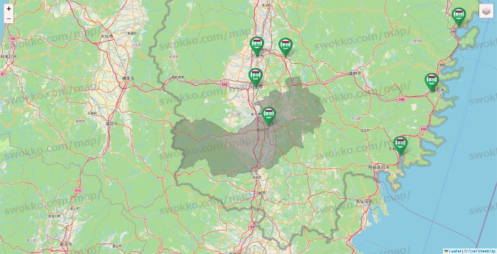 岩手県の業務スーパーの店舗地図
