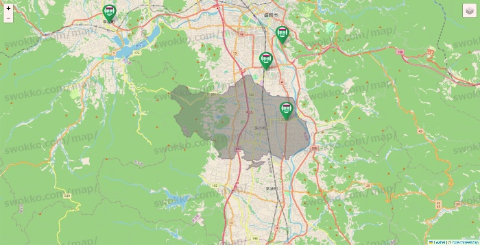 岩手県の業務スーパーの店舗地図