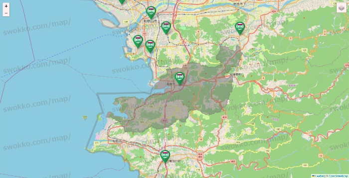 和歌山県の業務スーパーの店舗地図