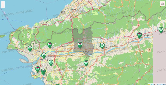 和歌山県の業務スーパーの店舗地図