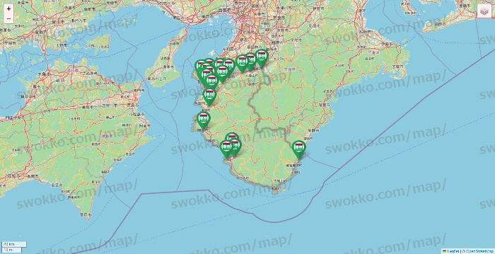 和歌山県の業務スーパーの店舗地図