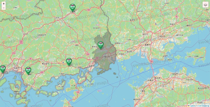 広島県の業務スーパーの店舗地図