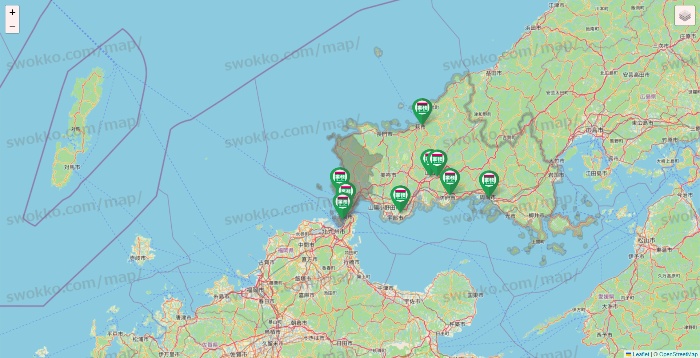 山口県の業務スーパーの店舗地図