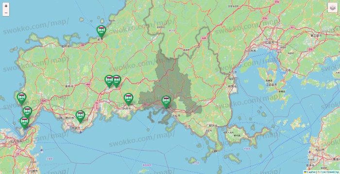 山口県の業務スーパーの店舗地図