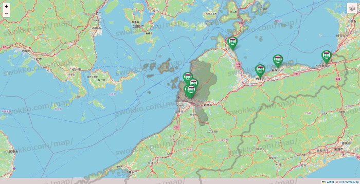 愛媛県の業務スーパーの店舗地図
