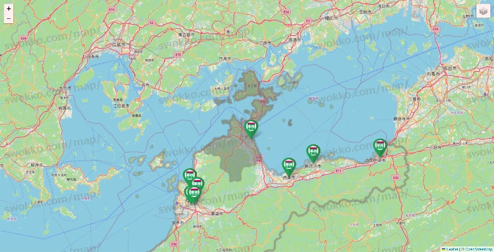 愛媛県の業務スーパーの店舗地図