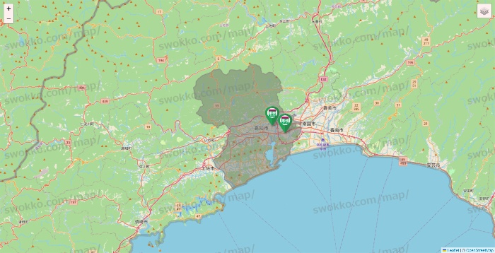 高知県の業務スーパーの店舗地図