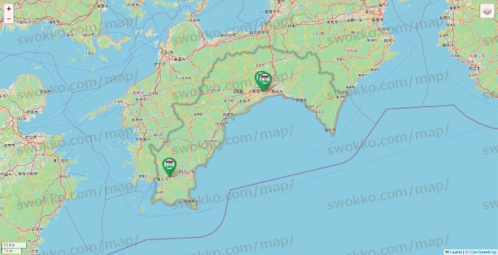 高知県の業務スーパーの店舗地図
