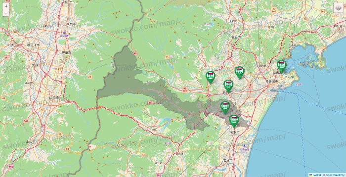 宮城県の業務スーパーの店舗地図