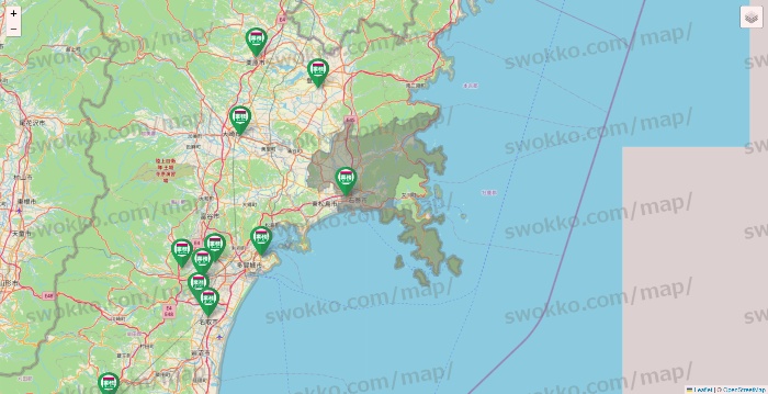 宮城県の業務スーパーの店舗地図