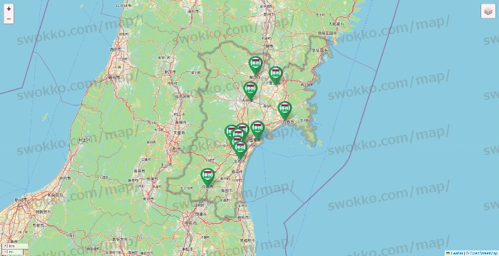 宮城県の業務スーパーの店舗地図