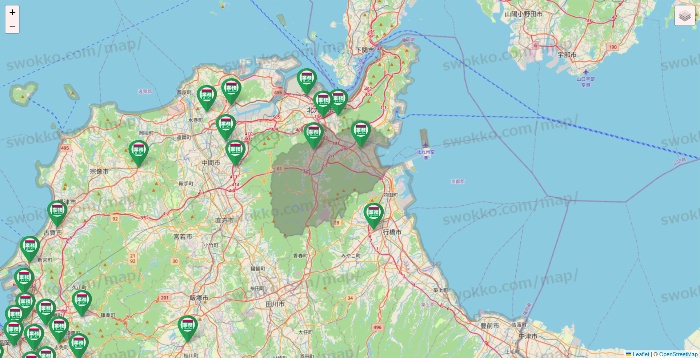 福岡県の業務スーパーの店舗地図