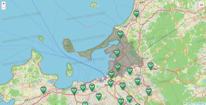 福岡県の業務スーパーの店舗地図