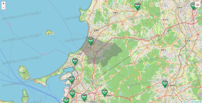 福岡県の業務スーパーの店舗地図