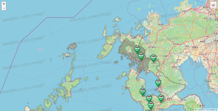 長崎県の業務スーパーの店舗地図