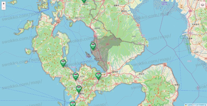 長崎県の業務スーパーの店舗地図