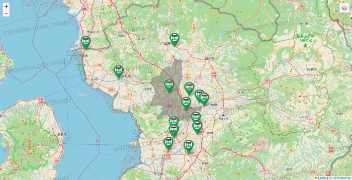 熊本県の業務スーパーの店舗地図