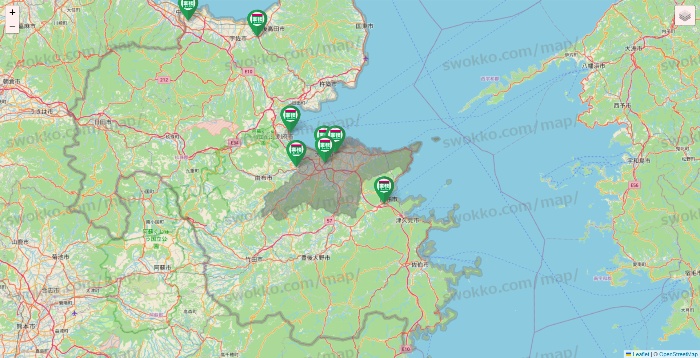 大分県の業務スーパーの店舗地図