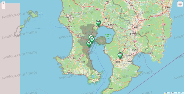 鹿児島県の業務スーパーの店舗地図