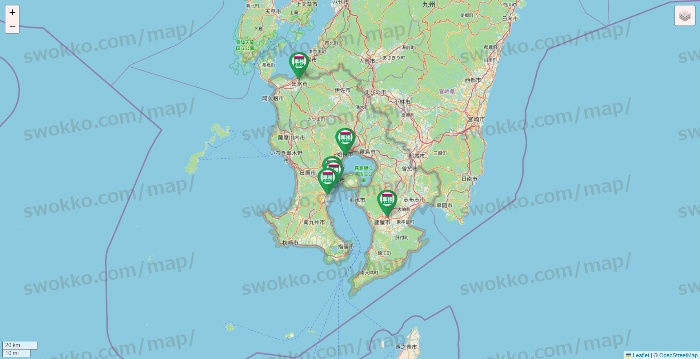 鹿児島県の業務スーパーの店舗地図
