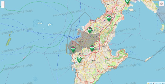 沖縄県の業務スーパーの店舗地図