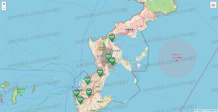 沖縄県の業務スーパーの店舗地図
