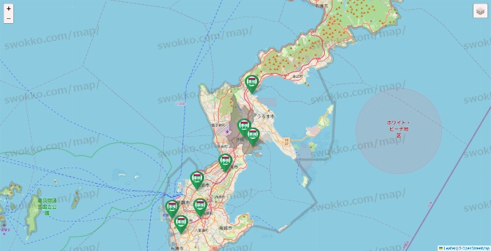 沖縄県の業務スーパーの店舗地図