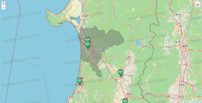 秋田県の業務スーパーの店舗地図