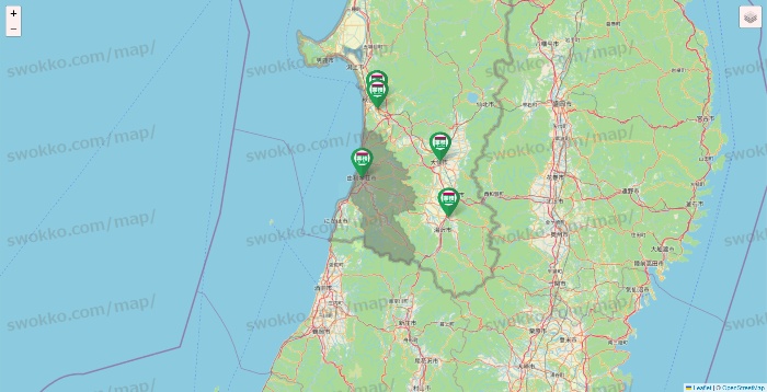 秋田県の業務スーパーの店舗地図