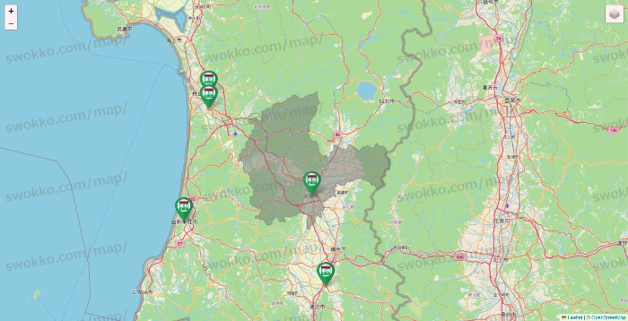 秋田県の業務スーパーの店舗地図