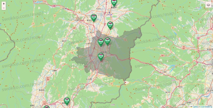 山形県の業務スーパーの店舗地図