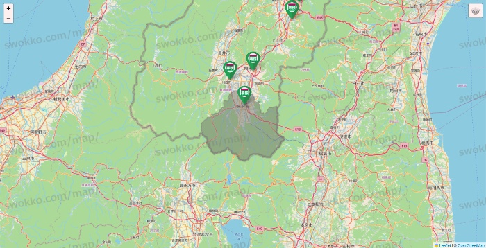 山形県の業務スーパーの店舗地図