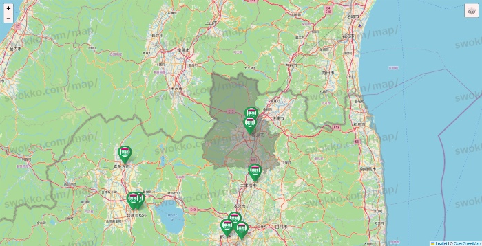 福島県の業務スーパーの店舗地図