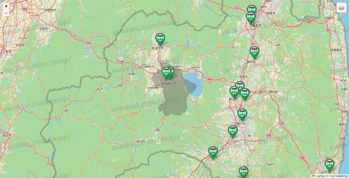 福島県の業務スーパーの店舗地図