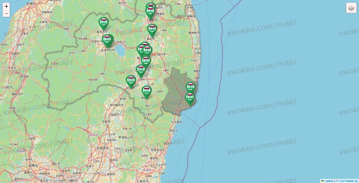 福島県の業務スーパーの店舗地図