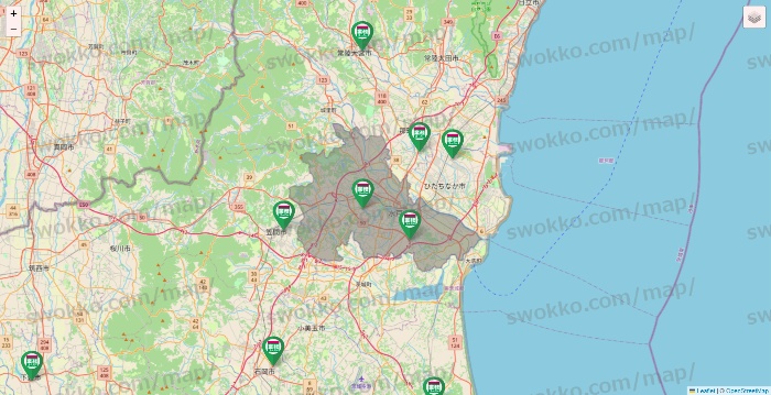 茨城県の業務スーパーの店舗地図