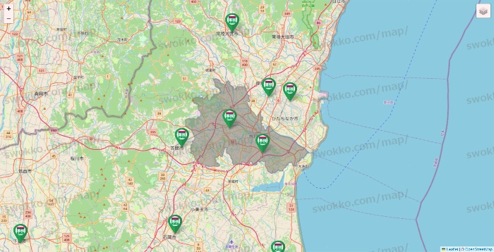 茨城県の業務スーパーの店舗地図