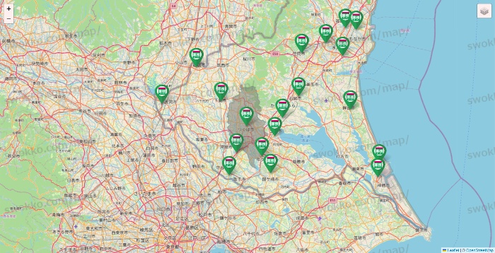 茨城県の業務スーパーの店舗地図