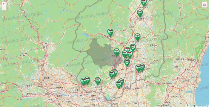 栃木県の業務スーパーの店舗地図